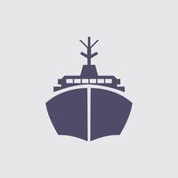 A stylized vessel icon represents maritime transport, suitable for design projects and informational graphics related to travel and logistics. vector