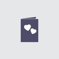 a simple icon of two hearts in a book vector