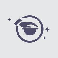 Cleaning service symbol with a hand wiping a surface, designed for cleanliness and maintenance related projects. vector