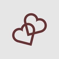 Intertwined hearts symbolize love and connection, perfect for expressing affection or celebrating relationships in design. vector