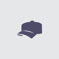 Minimalist depiction of a baseball cap, ideal for icons, sportswear designs, or clothing brand visuals. vector