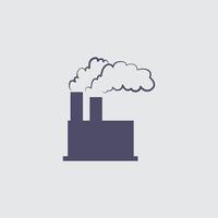 Factory silhouette emits vapor, an illustration ideal for energy industry, industry and environmental concepts. vector
