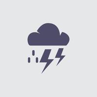 a cloud with lightning and rain icon vector