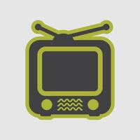 Retro television graphic showcases vintage broadcast entertainment and iconic design for media consumption. vector