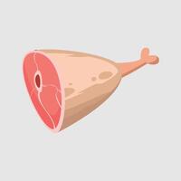 Depiction of a ham hock, a savory food product derived from the leg of pork for delicious meals. vector