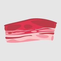a piece of bacon on a white background vector
