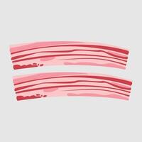 two slices of bacon on a white background vector