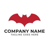 Striking Logo Design Featuring a Crimson Bat Silhouette with Bold Company Name and Concise Tagline Below it vector