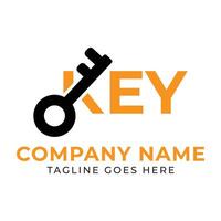 Stylish Logo Design Showcasing a Key Concept with Modern Typography and Vibrant Orange Color Accents for Brand Identity vector