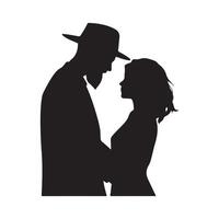 Romantic Couple Silhouette for Love and Relationship vector