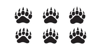 Animal Paw Print Icons for Wildlife and Tracking Concepts vector