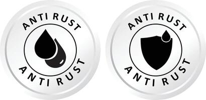 Anti Rust Icons with Water Droplet and Shield Concepts vector