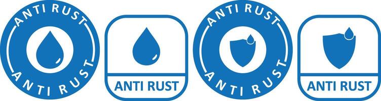 Anti Rust Label Collection for Waterproof and Safety Use vector