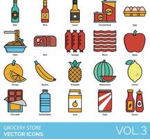 Grocery store icons set, vol 3 vector