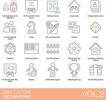 Geek culture icons set, vol 2 vector
