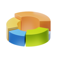 A colorful pie chart on a black background png