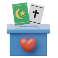 The heart is a symbol of love and the book is a symbol of faith png