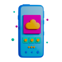A colorful phone with a cloud on it png