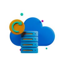 Cloud computing with a blue cloud and a red arrow png