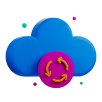 Cloud computing icon with a circle and arrow png