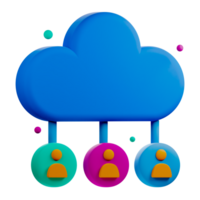 A cloud with people and icons on it png