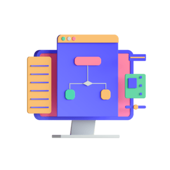 en dator med en diagram av en dator på den png