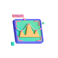 A cartoon image of a computer screen with a graph png
