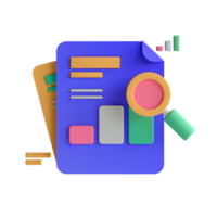 A document with a magnifying glass and a paper with a pen png