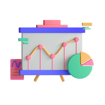 An image of a presentation board with a chart and pie chart png