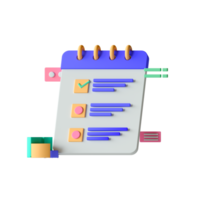 An illustration of a checklist with a pen and paper png
