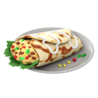 A burrito with a lot of toppings on it png