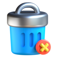 A trash can with a red cross on it png