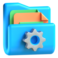 A folder with a gear and a file inside png
