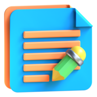 A blue folder with a pencil and paper png