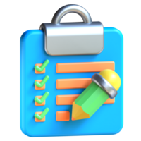 A clipboard with a pencil and check list png