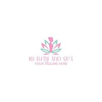 lotus logo design for beauty spa or cosmetic with creative illustration vector