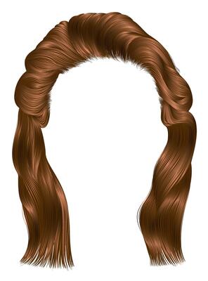 trendy woman long hairs red colors.beauty fashion . realistic graphic 3d