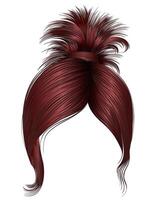 Stylish voluminous red hair design vector
