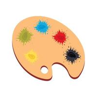Flat illustration of colorful education, art, and geography symbols arranged neatly. Vibrant icons representing learning tools and creative subjects on a clean background. vector