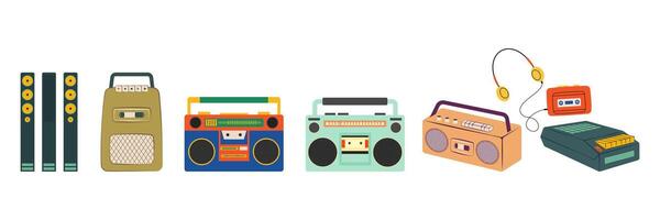 Illustration of vintage audio devices vector