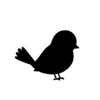 Black silhouette of a small bird standing in side view. Perfect for logos, icons, nature symbols, wildlife conservation, or minimalist graphic design projects vector