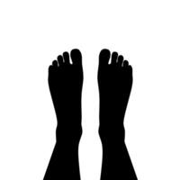 silhouette of a pair of human feet viewed from above. Minimalist black illustration ideal for medical, foot anatomy, or icon-related design purposes vector