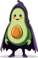 Cute avocado character in a hooded cloak for Halloween vector