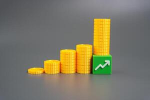 Increase in profits and investments. Increase in savings. Upward financial trends, investor confidence, and improved savings behavior. Personal wealth building, business profitability photo