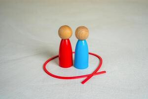 Two opponents are outlined with a red line. Find a solution through cooperation. The last one takes all. Power struggles, competition outcomes, or the stakes in diplomatic or corporate face-offs. photo