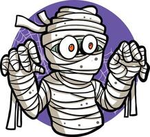 Cute Cartoon Mummy Character in Halloween vector