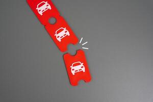 Use a car ticket to travel on a toll road. Queue for service or registration. Accessing paid roads, managing travel documents, and waiting in lines at toll booths or registration points. photo