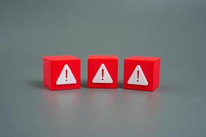 Warning signs for errors or dangers. Cautionary awareness, compliance issues, or early warnings in finance, industry, or daily life. Risk mitigation, system failures, or human error. photo