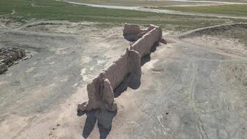 Clay walls of Dzhampyk-Kala fortress on Amu Darya, Karakalpakstan video