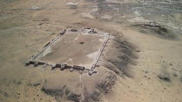 Elevated view of ancient Khorezm stronghold in Kyzylkum Desert video